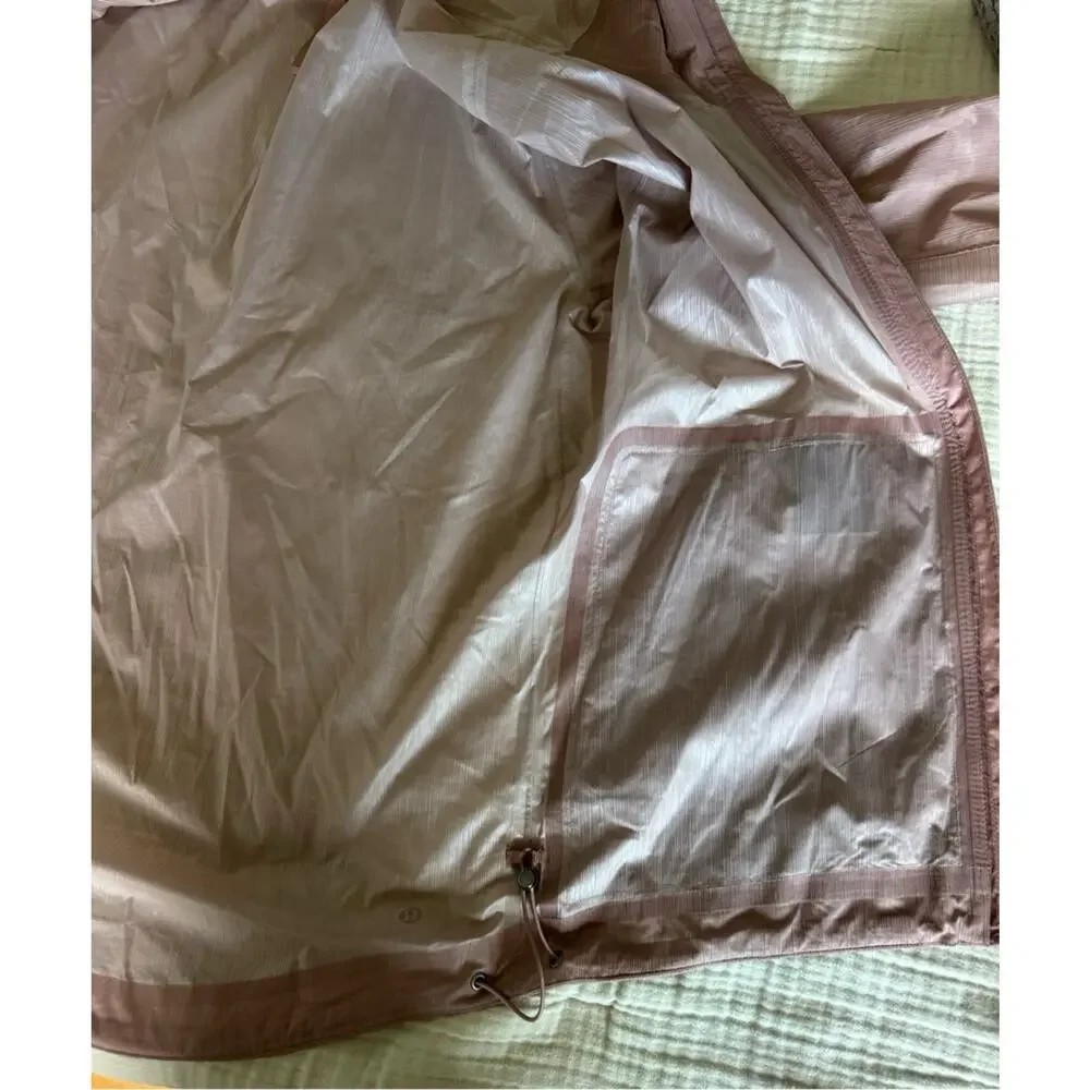 Lululemon Sheerjoy Pink Full Zip Waterproof Hooded Jacket Women's 8 Lightweight - Picture 12 of 16